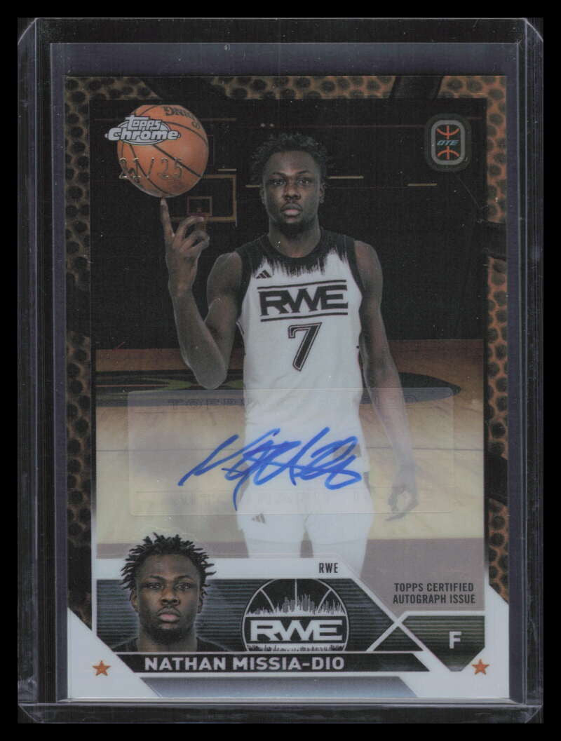 2023-24 Topps Chrome OTE Orange Refractor Nathan Missia-Dio Rookie Auto 21/25