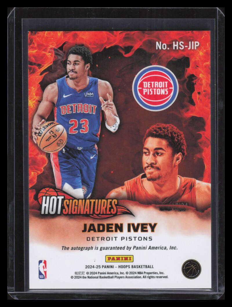 2024-25 Hoops Hot Signatures 39 Jaden Ivey Auto