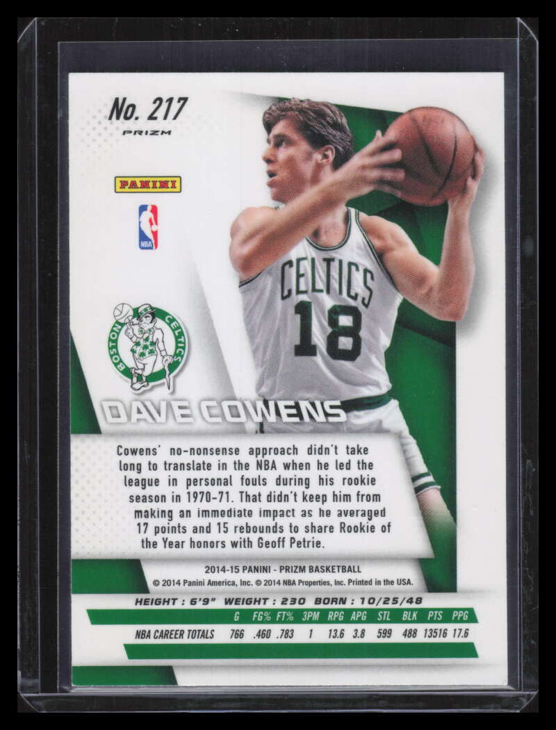 2014-15 Panini Prizm Prizms Green Refractor 217 Dave Cowens