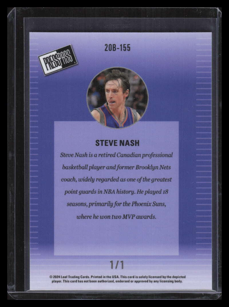 2024 Leaf Collective '00 Press Pass Shimmer Green 20b155 Steve Nash 1/1