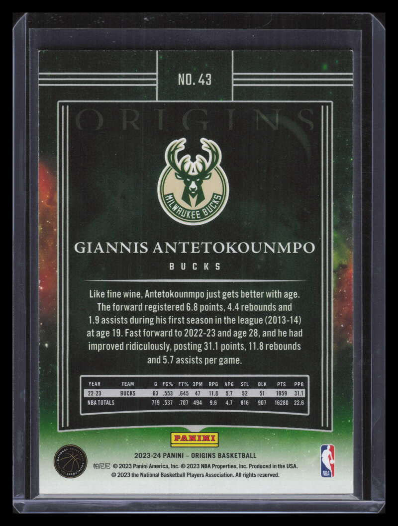 2023-24 Panini Origins Gold 43 Giannis Antetokounmpo 8/10