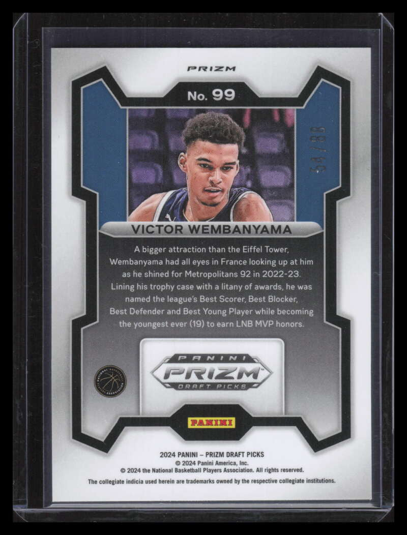 SOLD 160446 2024-25 Panini Prizm Draft Picks Prizms Red Scope 99 Victor Wembanyama 54/88