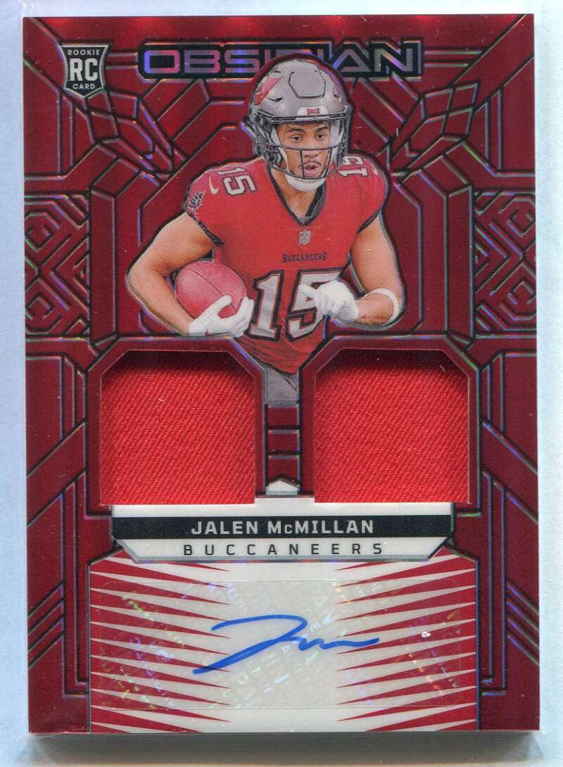 2024 Panini Obsidian Materials Ink Red Jalen McMillan Rookie Jersey Auto 8/75