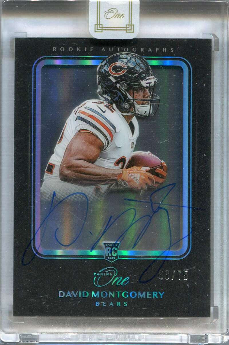 2019 Panini One Blue 129 David Montgomery Rookie Auto 63/75