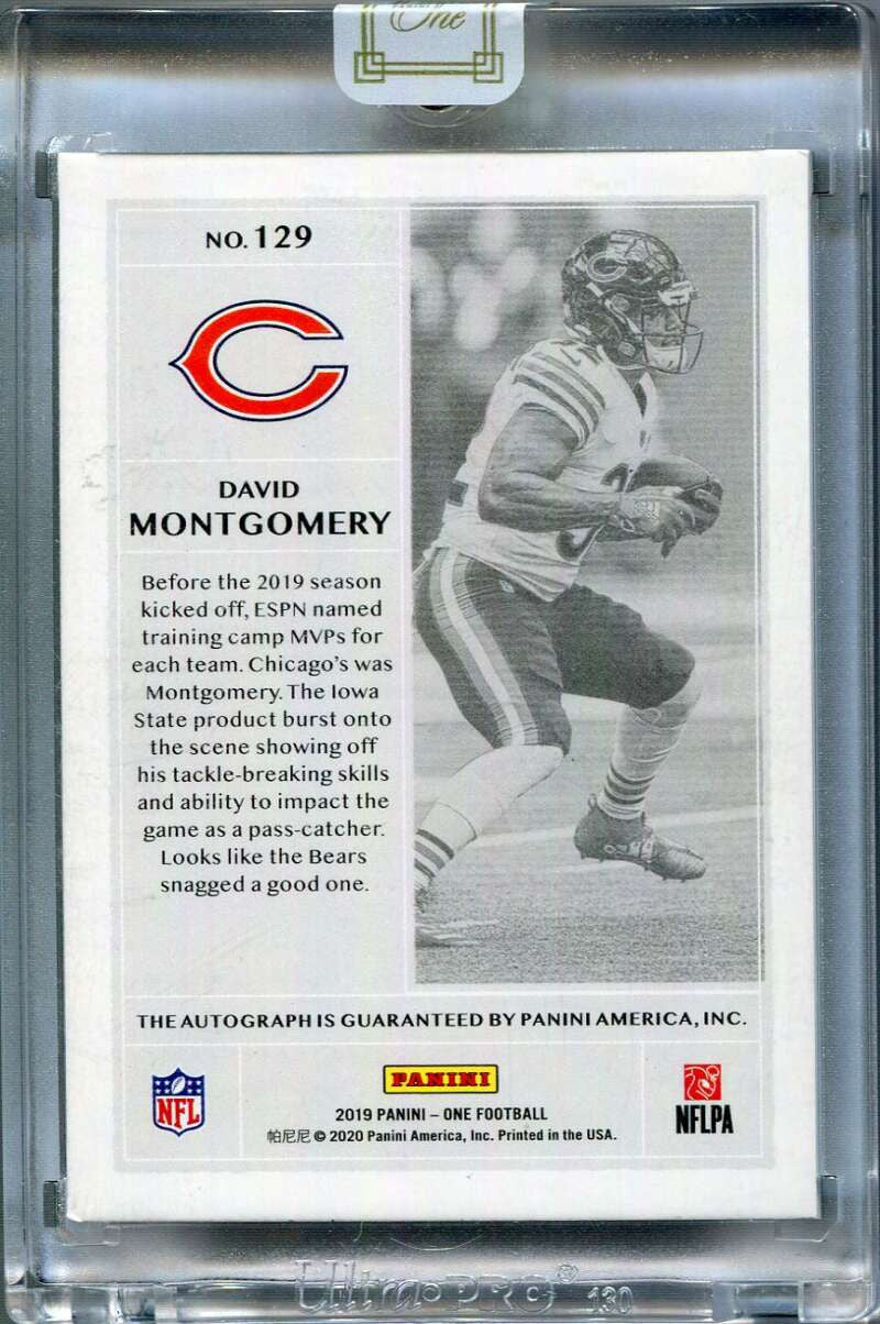 2019 Panini One Blue 129 David Montgomery Rookie Auto 63/75