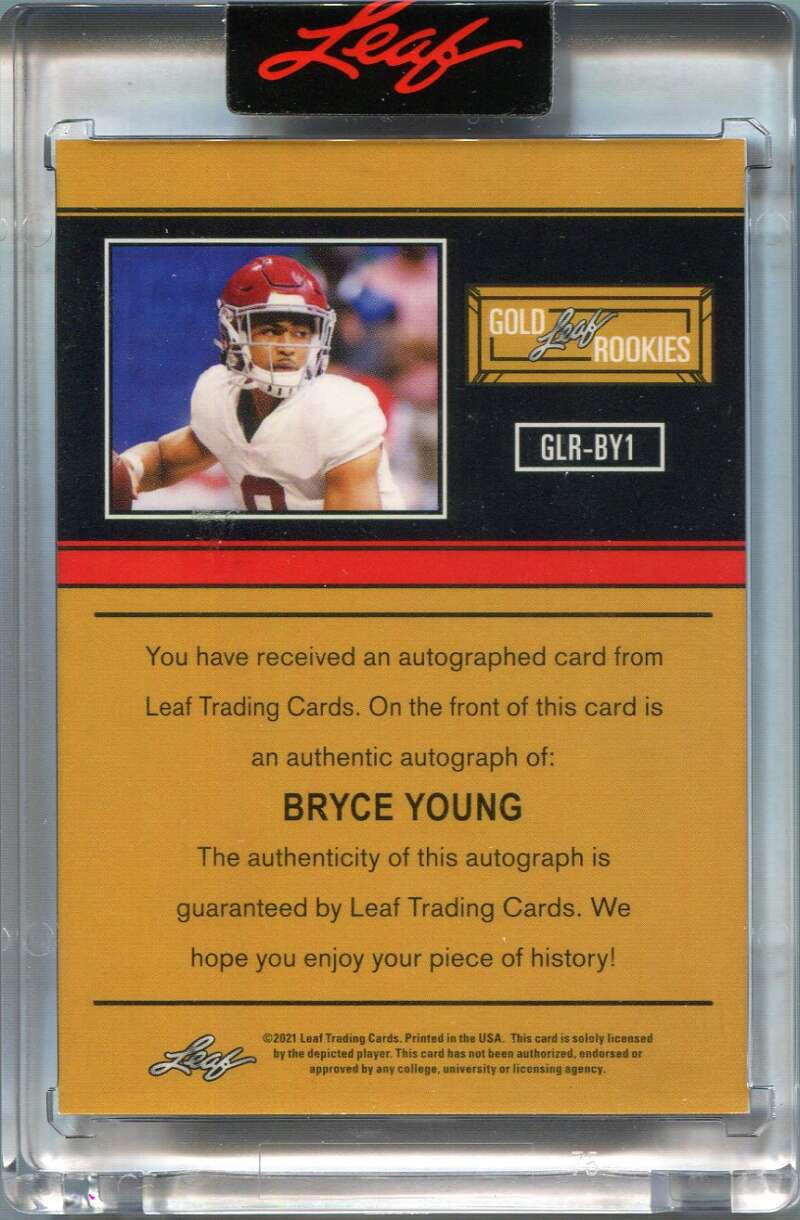 2021 Leaf Memories '91 Autographs Purple glrby1 Bryce Young Rookie Auto 15/30
