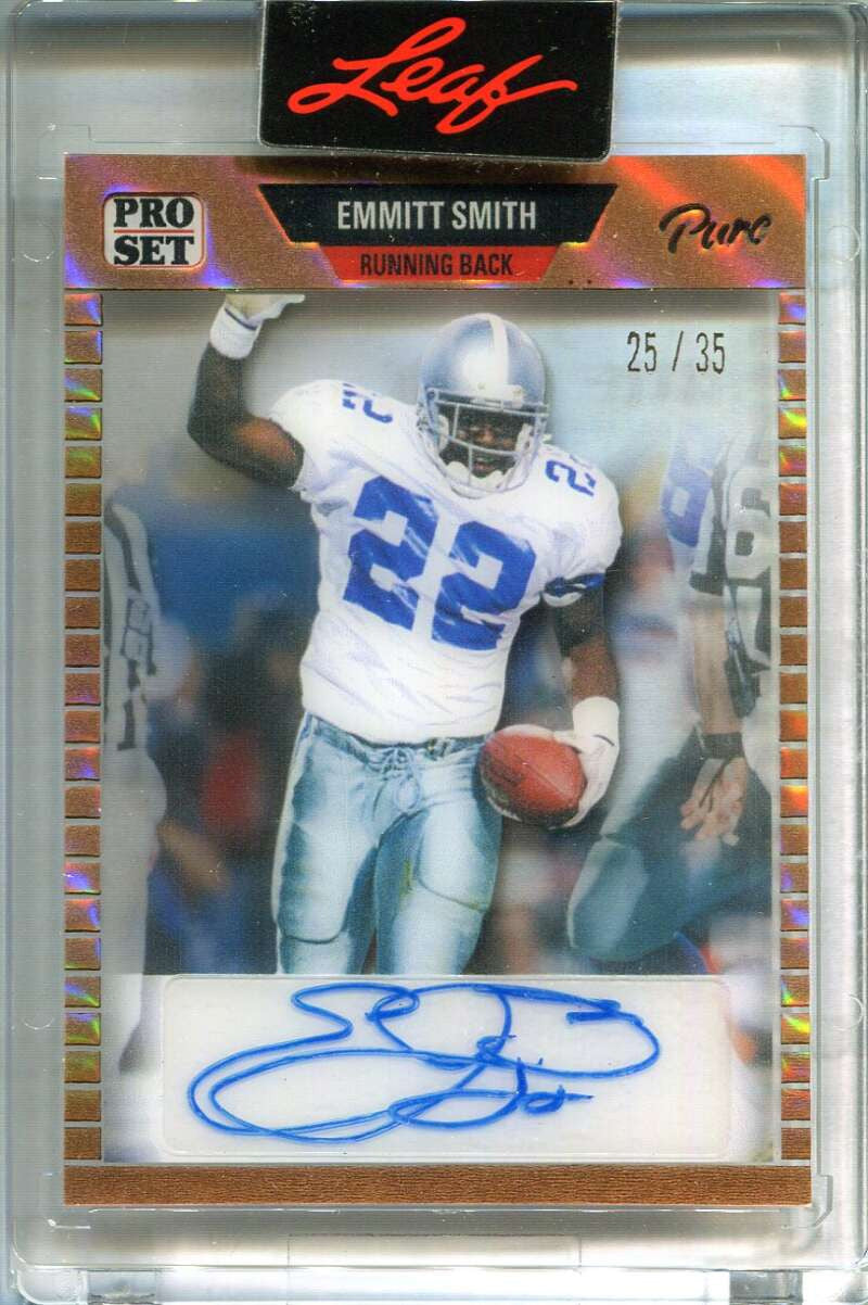2023 Leaf Pro Set Pure '89 Pro Set Bronze 89es1 Emmitt Smith Auto 25/35