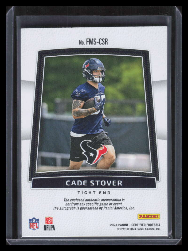 2024 Certified Freshman Fabric Mirror Teal Cade Stover Rookie Patch Auto 15/49