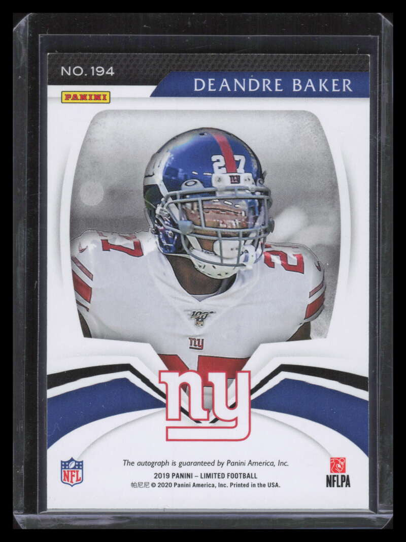2019 Limited Ruby Spotlight 194 Deandre Baker Rookie Auto 10/10