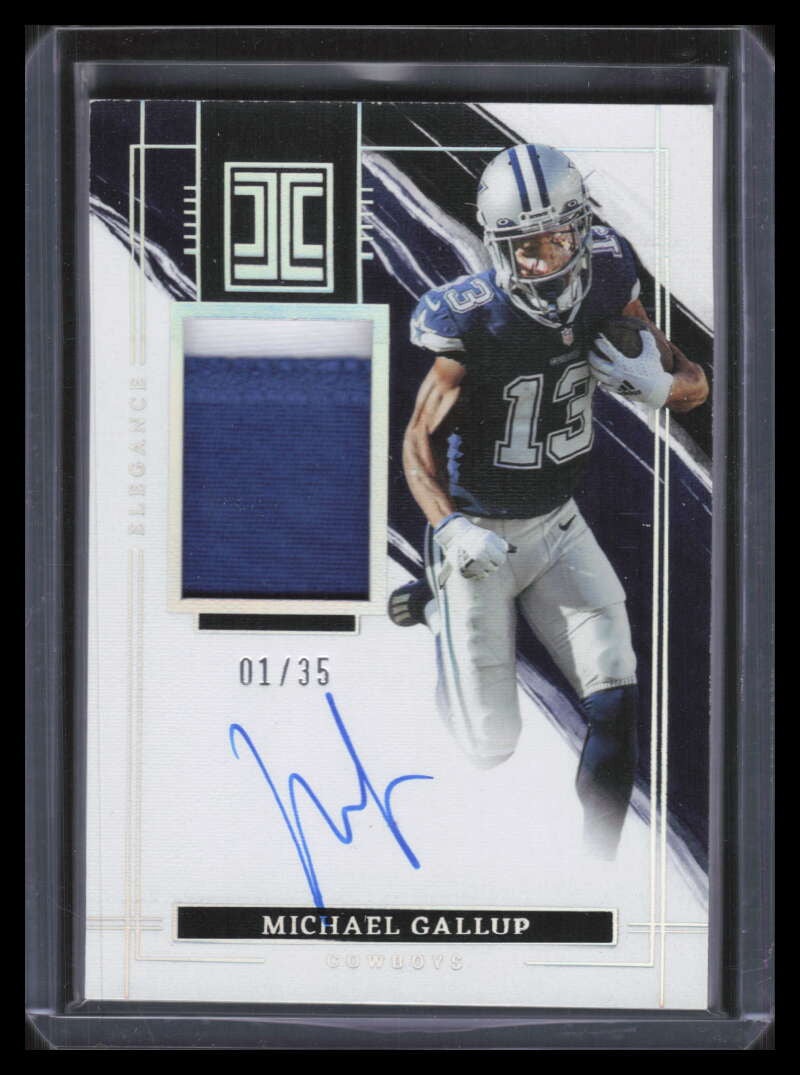 2022 Panini Impeccable Elegance Autographs Silver Michael Gallup Patch Auto 1/35