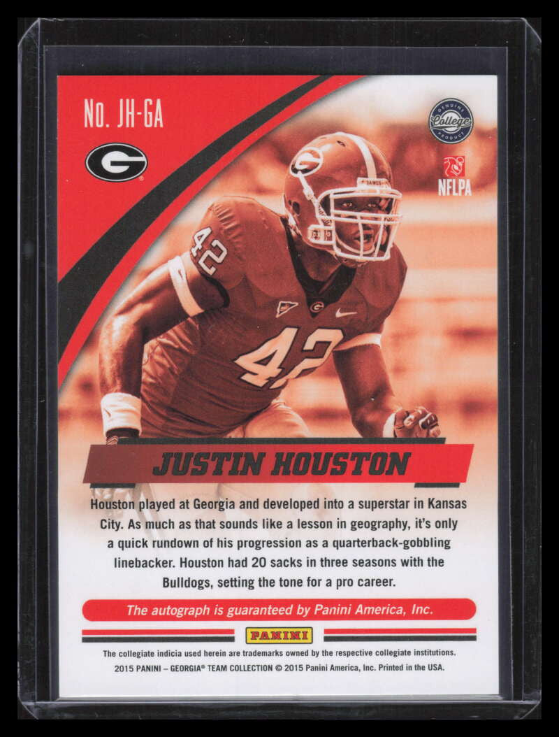 2015 Panini Georgia Autographs Silver 64 Justin Houston Auto 10/25