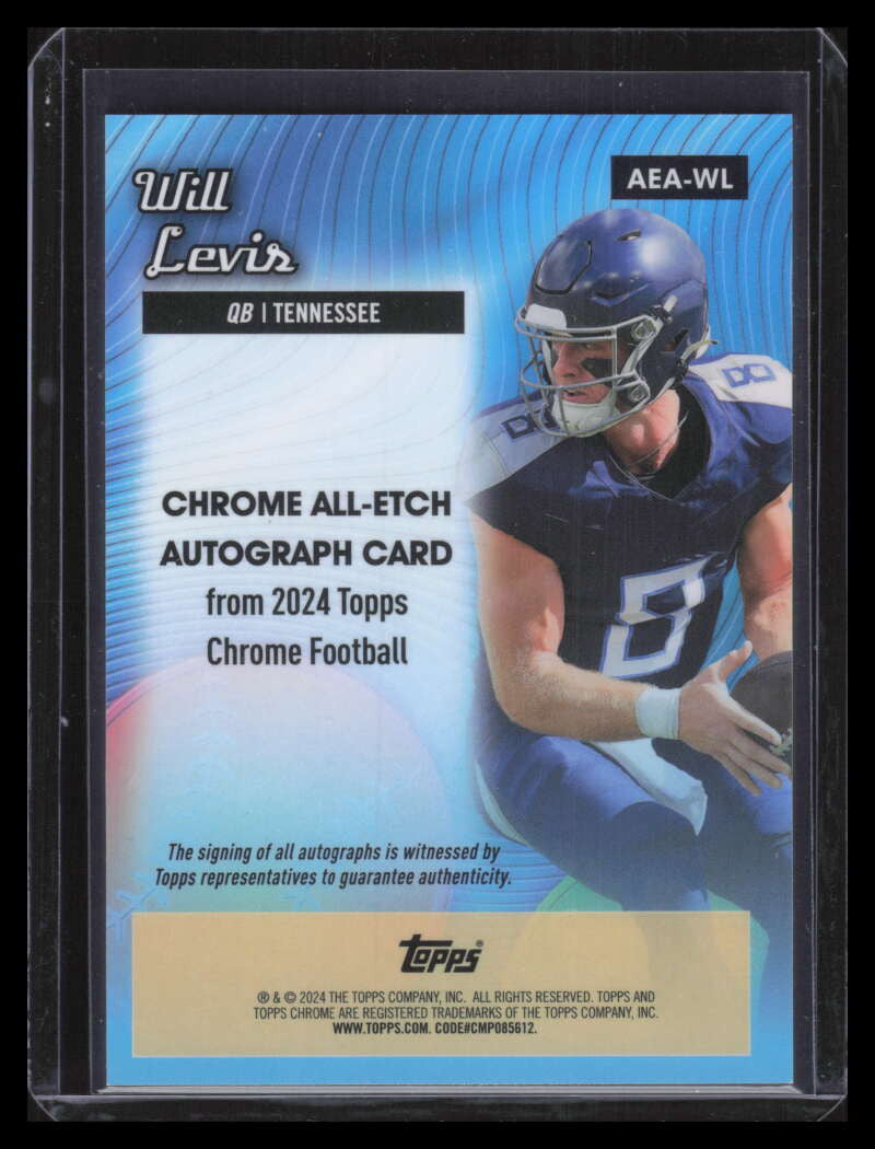 2024 Topps Chrome All Etch Autographs Green Refractor Will Levis Auto 84/99