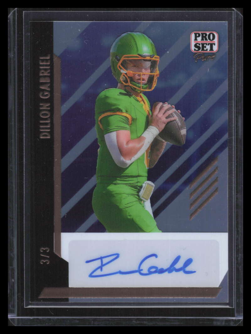2024 Pro Set Pure Shimless Bronze Spectrum badg1 Dillon Gabriel Rookie Auto 3/3