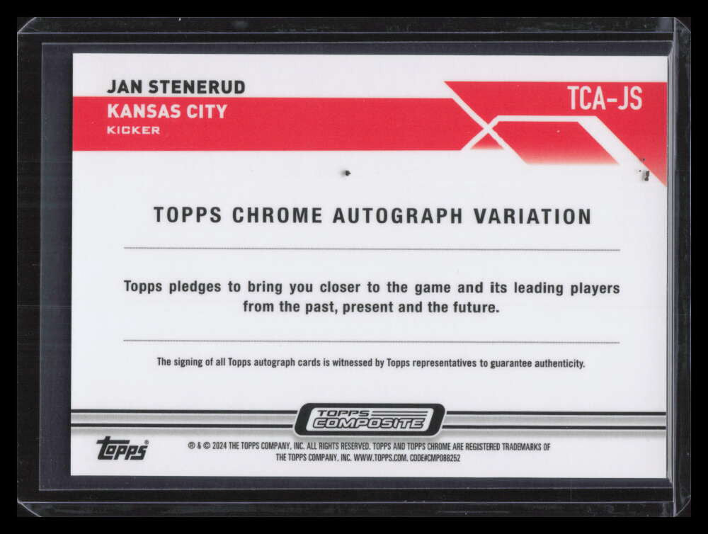2023 Topps Composite Chrome Autographs Green Refractor Jan Stenerud Auto 46/99