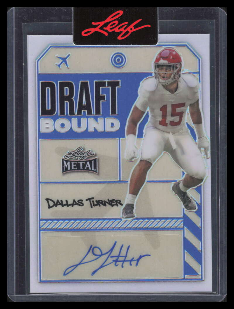 2024 Leaf Metal Draft Bound Autographs Blue dbdt1 Dallas Turner Rookie Auto 3/9