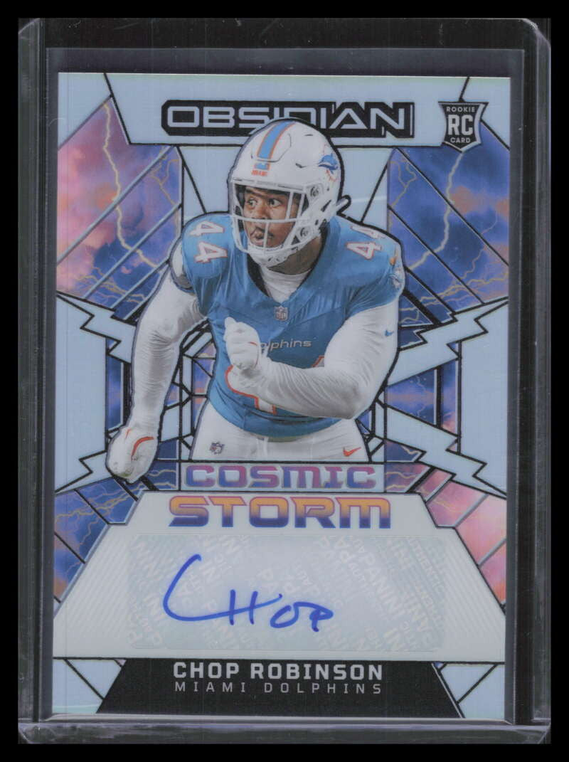 2024 Panini Obsidian Cosmic Storm Signatures Silver Chop Robinson RC Auto 19/99