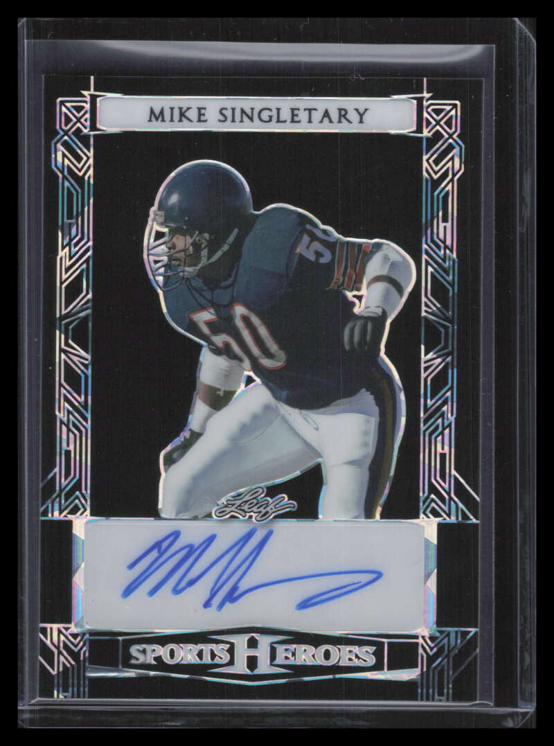 2024 Leaf Metal Sports Heroes Crystal Black bams2 Mike Singletary Auto 6/7