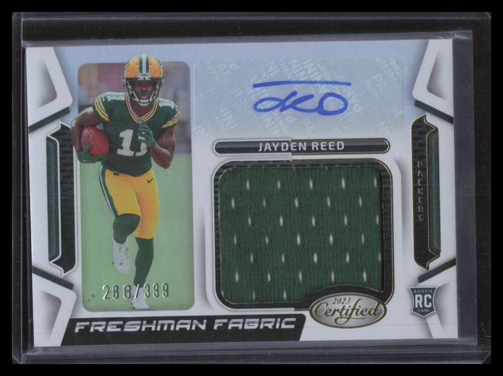 SOLD 160680 2023 Certified Freshman Fabric Signatures Jayden Reed Rookie Jersey Auto 288/399