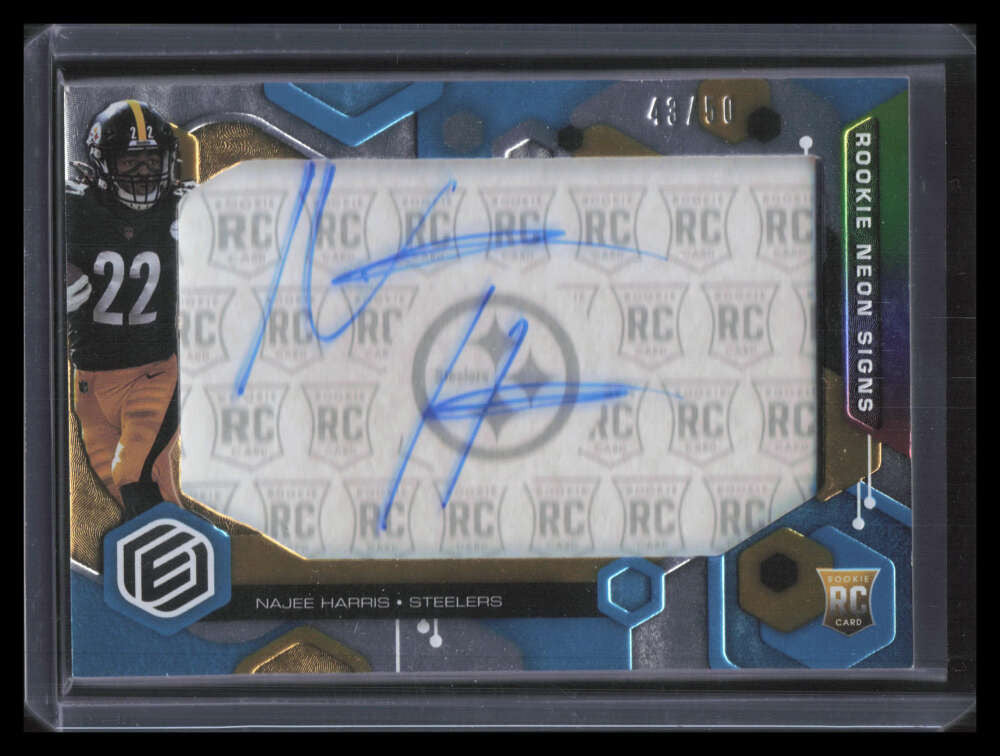 2021 Panini Elements Rookie Neon Signs Blue 9 Najee Harris Rookie Auto 43/50