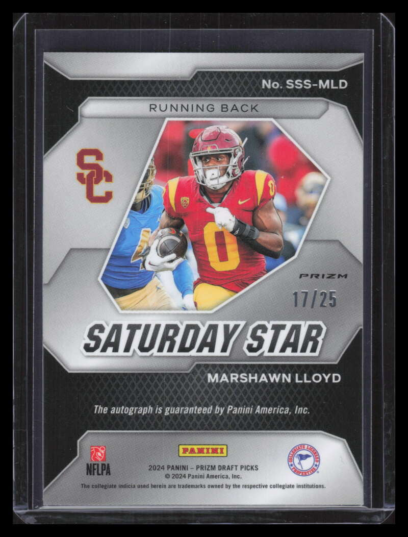 2024 Panini Prizm Draft Saturday Star Signatures Mojo MarShawn Lloyd RC Auto /25