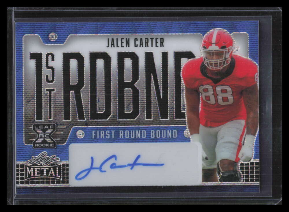 2023 Leaf Metal First Round Bound Wave Blue frbjc1 Jalen Carter Rookie Auto 5/5