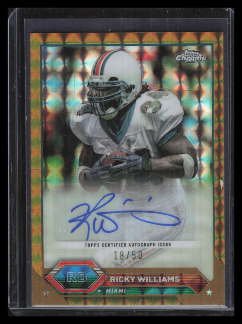SOLD 160717 2023 Topps Composite Chrome Autographs Gold Refractor Ricky Williams Auto 18/50