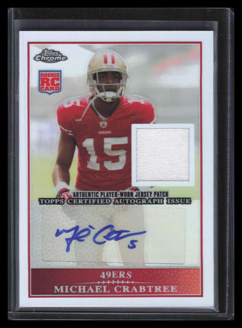 2009 Topps Chrome Autographs ARPMC Michael Crabtree Rookie Patch Auto 22/25