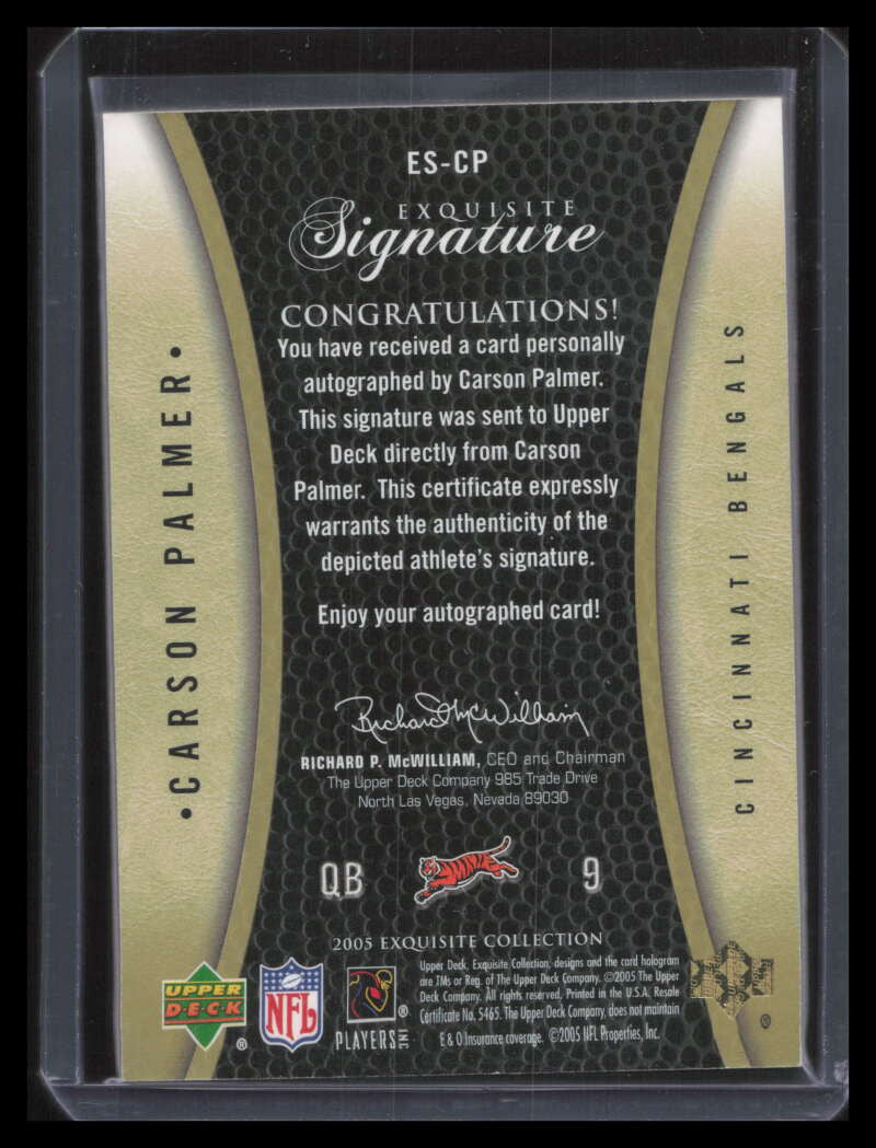 2005 Exquisite Collection Signatures ESCP Carson Palmer Auto 13/35