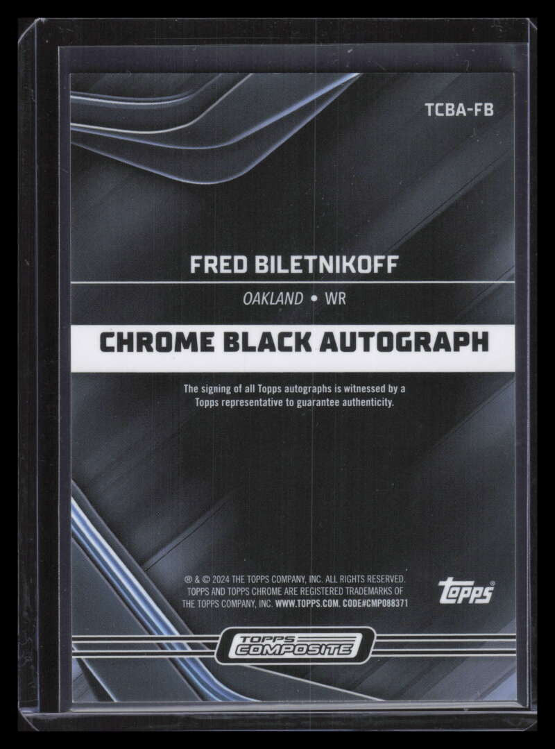 2023 Topps Composite Chrome Black Orange Refractor Fred Biletnikoff Auto 5/10