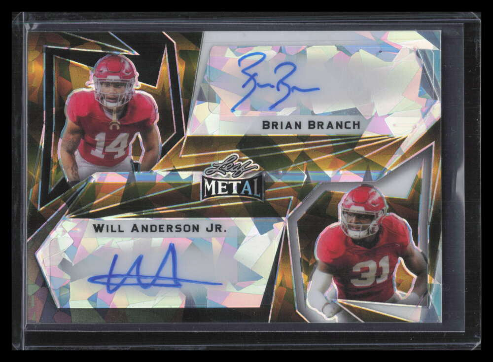 2023 Leaf Metal Autographs Gold Brian Branch Will Anderson Rookie Dual Auto 1/1