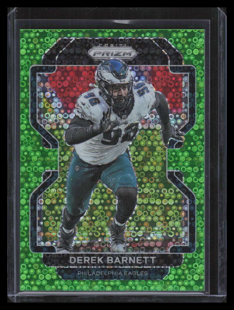 2021 Panini Prizm Prizms No Huddle Neon Green Refractor 226 Derek Barnett 3/5