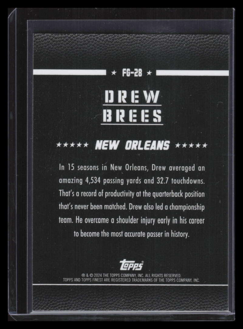 2024 Finest Field Generals Sky Blue Refractor fg28 Drew Brees 66/99