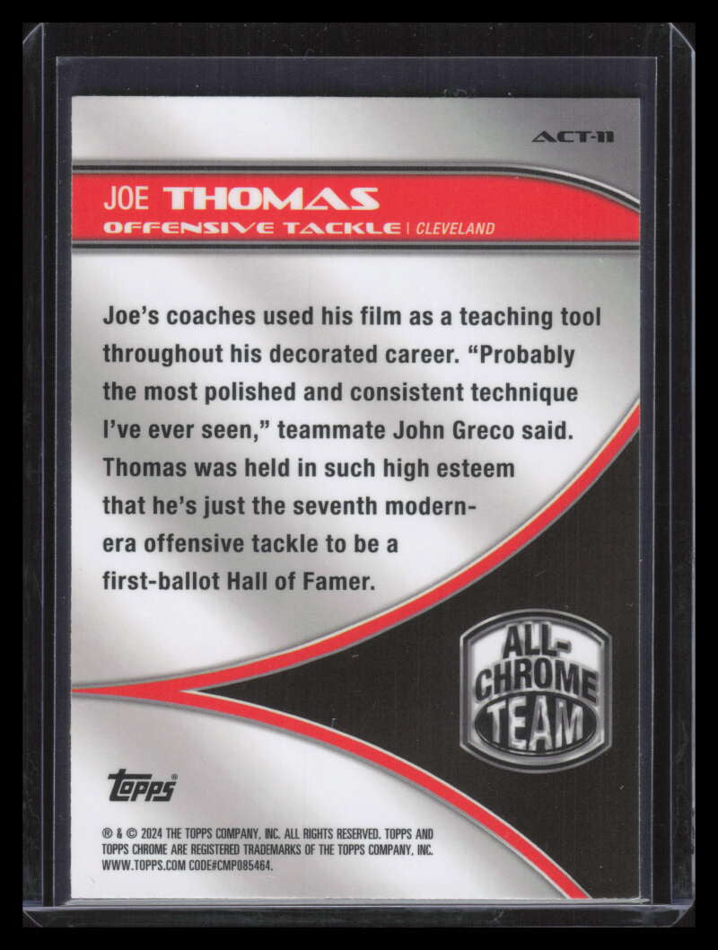2024 Topps Chrome All Chrome Team Green Refractor act11 Joe Thomas 93/99