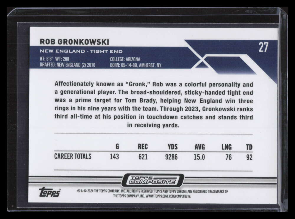 2023 Topps Composite Chrome Blue Geometric Refractor 27 Rob Gronkowski 8/99