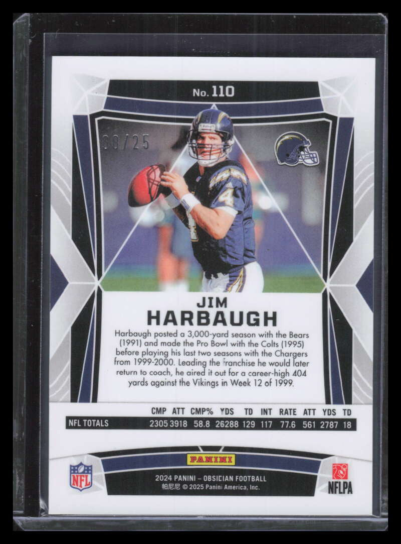 2024 Panini Obsidian Blue 110 Jim Harbaugh 8/25