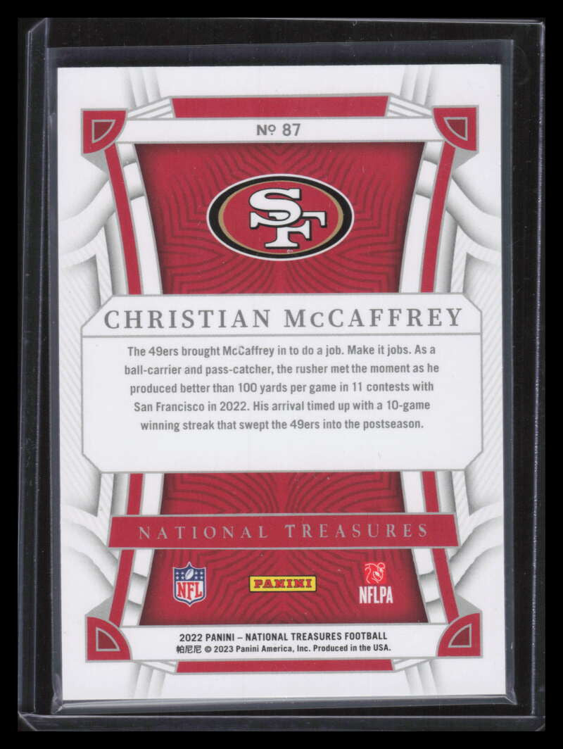 2022 Panini National Treasures Gold 87 Christian McCaffrey 32/35
