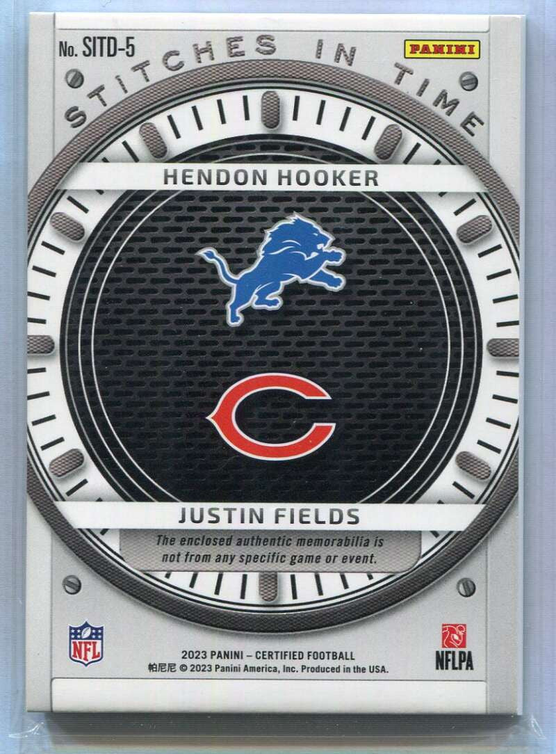 2023 Certified Stitches in Time Mirror Red Etch Hooker Justin Fields Patch 8/25