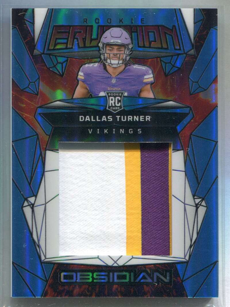 SOLD 160891 2024 Panini Obsidian Eruption Materials Blue 13 Dallas Turner Rookie Patch 11/25
