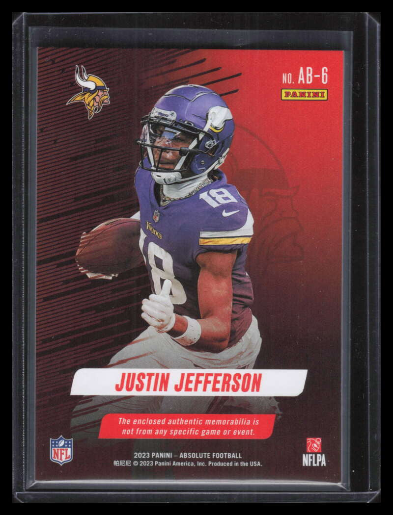 2023 Absolute Absolute Burners Jerseys 6 Justin Jefferson Jersey