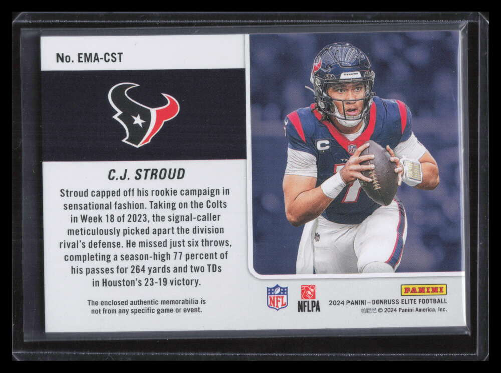 2024 Elite Epic Materials 7 CJ Stroud Jersey 291/500