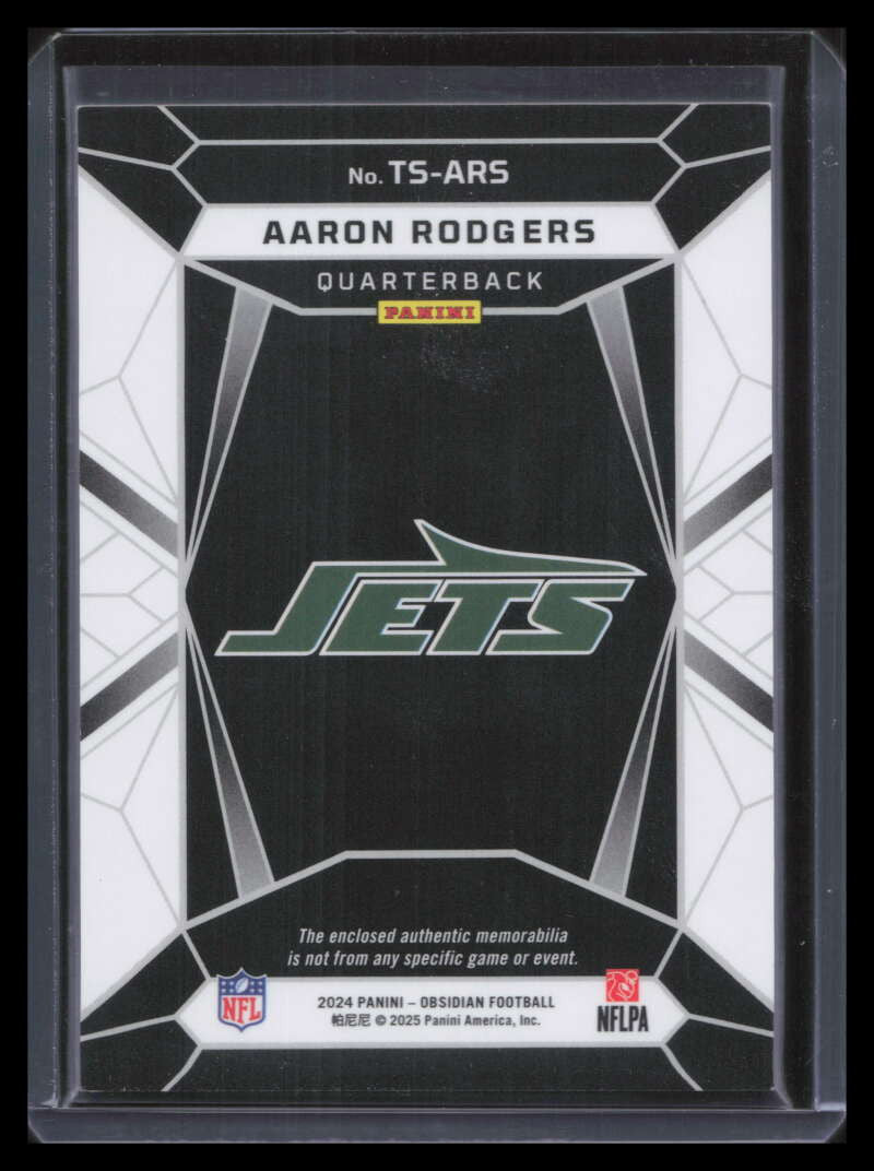 2024 Panini Obsidian Trifecta Swatches 25 Aaron Rodgers Triple Jersey