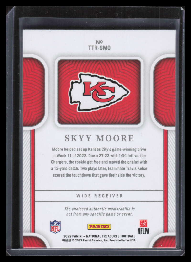 2022 Panini National Treasures Tremendous Silver Skyy Moore Rookie Patch 22/25