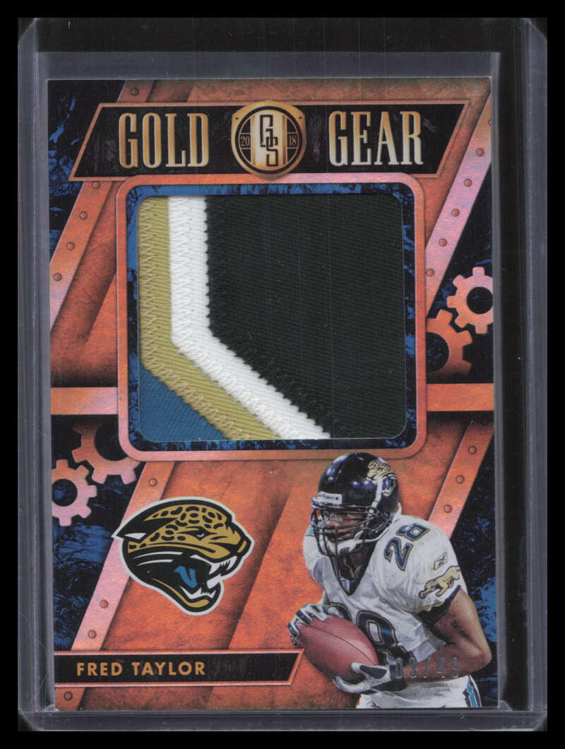 DELETE 160938 2018 Panini Gold Standard Gold Gear Prime 3 Fred Taylor Patch 9/49
