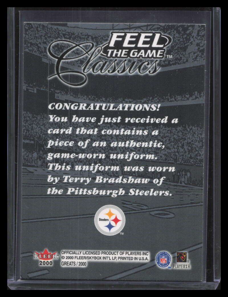 2000 Greats of the Game Feel The Game Classics 3 Terry Bradshaw Jersey