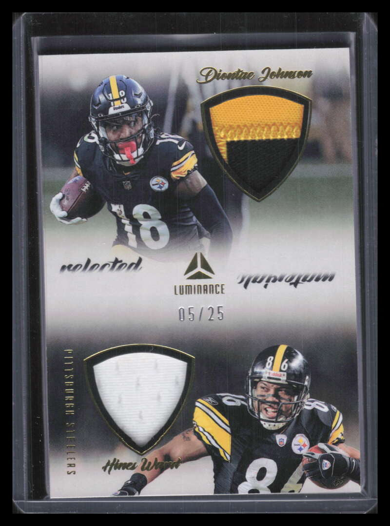 2022 Panini Luminance Reflected Gold 7 Johnson Hines Ward Dual Jersey Patch 5/25