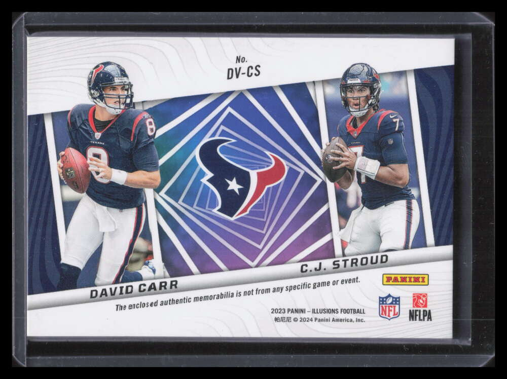 2023 Panini Illusions Deja Vu Material Black Carr Stroud Rookie Dual Patch 49/50
