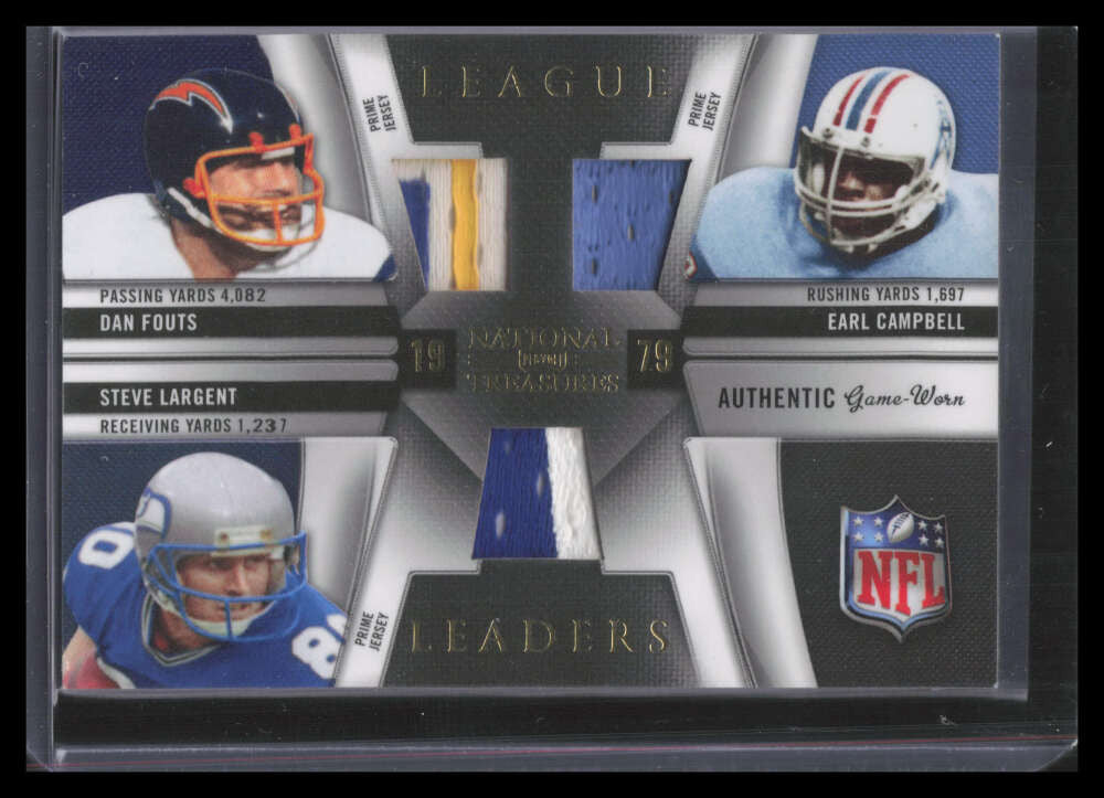 2009 National Treasures League Leaders Fouts Largent Campbell Triple Patch 18/25