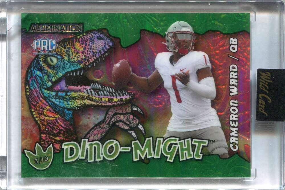 2024 Wild Card Alumination DinoMight Green Rainbow Foil Cameron Ward Rookie 3/10