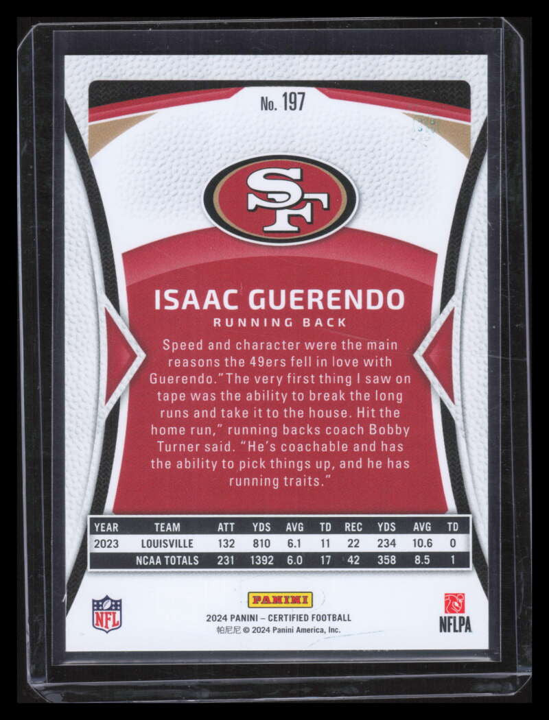 2024 Certified Mirror Teal 197 Isaac Guerendo Rookie 20/50