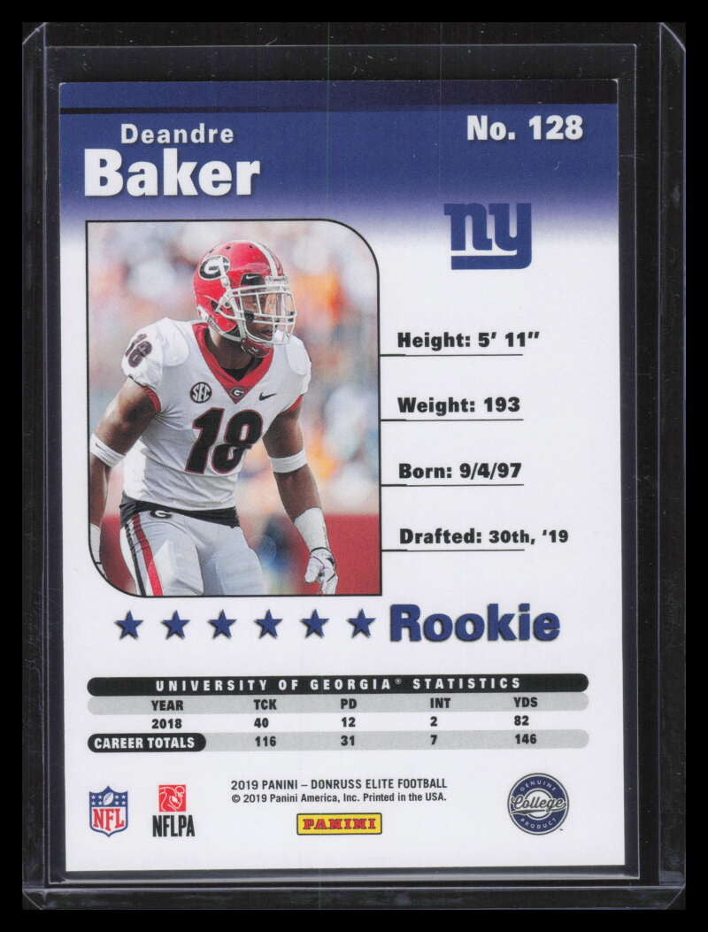 2019 Elite '99 Elite Gold 128 Deandre Baker Rookie 3/8